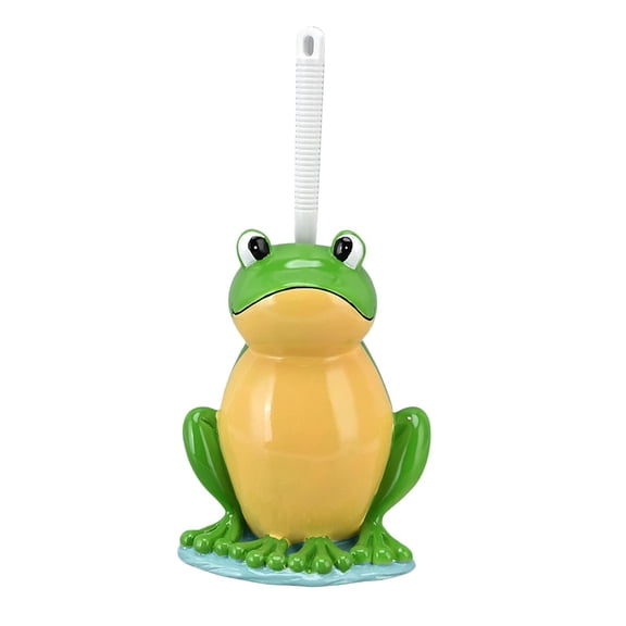 Dualoai Toilet Brush and Holder Frog Shape Toilet Accessories Deep Cleaning Brush Toilet