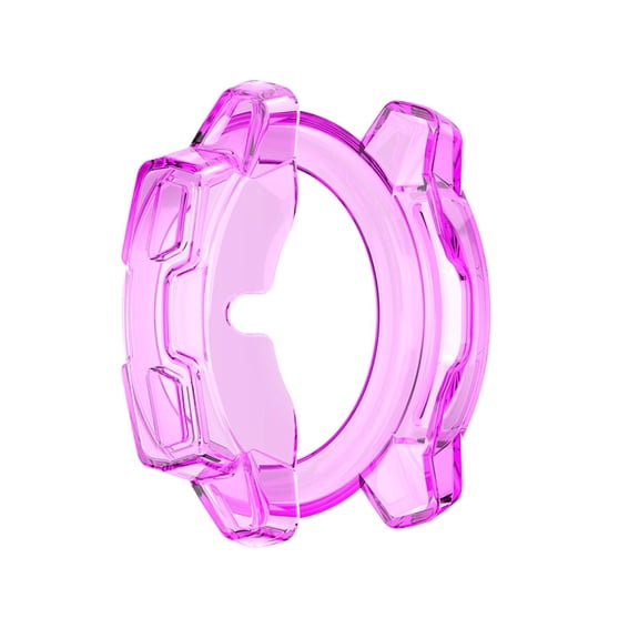 Dualoai Transparent TPU Protective Case Full Body Soft Slim Shockproof Cover for Garmin Purple