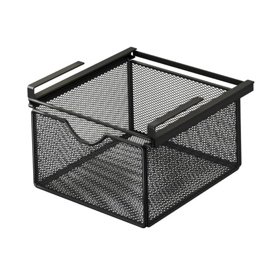 Dualoai Under Cabinet Organizer Metal Under Shelf Basket for Snacks Bedroom Cupboard 22cmx46cmx9cm
