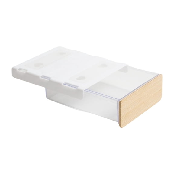 Dualoai Under Desk Drawer Storage Box Container Slide Out for Desktop Vanity Cabinet Light Wood