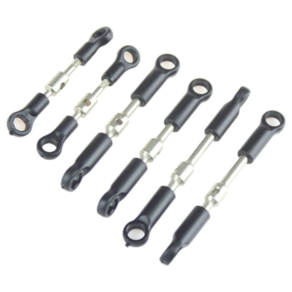 Dualoai Upgrade Metal Steering Link Tie Ends Servo Link Pull Rod for WLtoys 124017, 124016 1/14 Rock Crawler Car Model Accessories