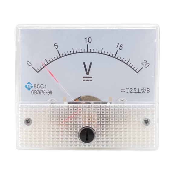 Dualoai Voltmeter 85C1 Rectangular Class 2.5 Analog Panel Volt Voltage Meter Gauge, Size DC 0-20V