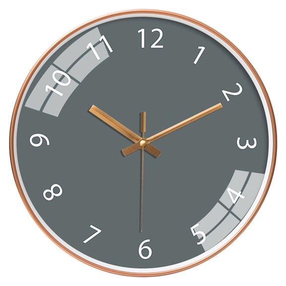 Dualoai Wall Clock Silent Non Ticking Easy to Read Modern Round Simple Style Battery Operated Art Watch for Living Room Bedroom Christmas Gift Gray Rose gold