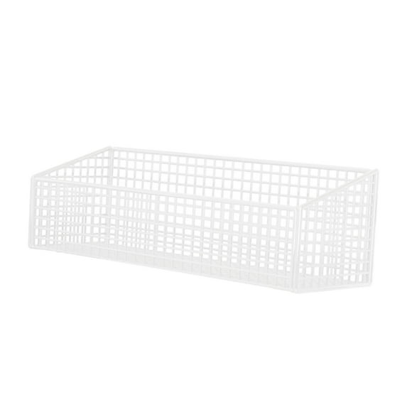 Dualoai Wall Mount Wire Basket Food Storage Kitchen Storage for Ginger Egg Vegetable White S
