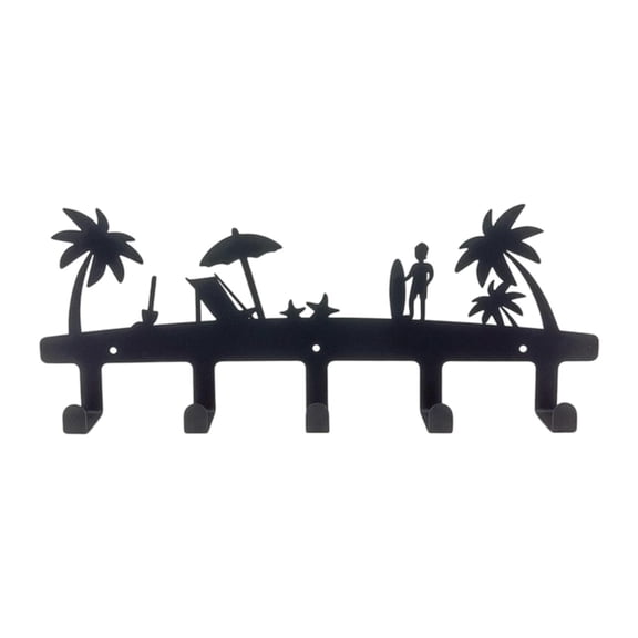 Dualoai Wall Mounted Key Rack 5 Hooks Easy to Install Sturdy Iron Iron Key Organizer for