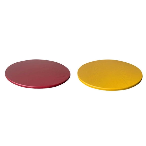 Dualoai Waterproof Non-slip Round Fitted Table Cover Cloth 120cm Yellow+Wine Red