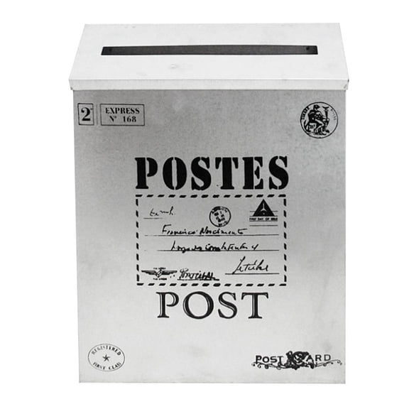 Dualoai Werproof Outdoor Metal Post Box Letter Mailbox Wall Mounted - Door Mailbox Cover White-1