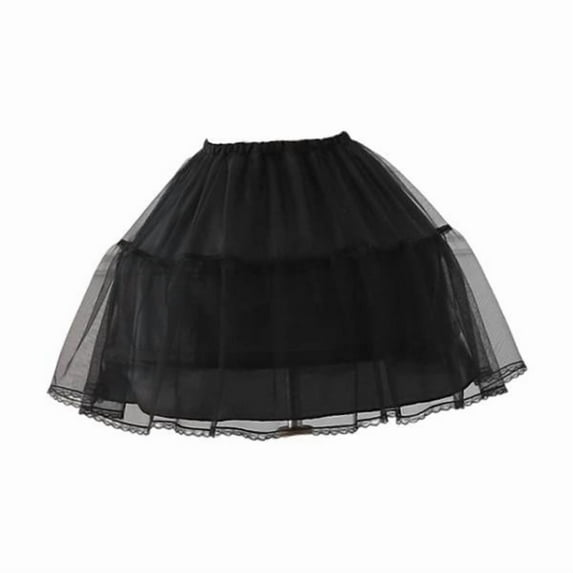 Dualoai Women's Petticoat Fashion Puffy Ballet Dress for Prom Party Wedding Princess Black