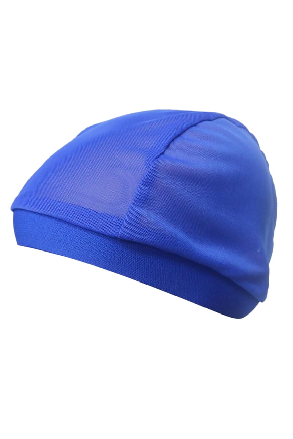 Womens Indian Stretch Mesh Chemo Turban Hat Sleep Muslim Head Wrap Hijab Blue