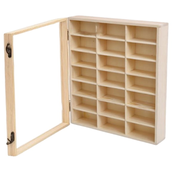 Dualoai Wooden Toy Car Display Case Multifunctional Organizer Model Car Storage Rack 21 Grid