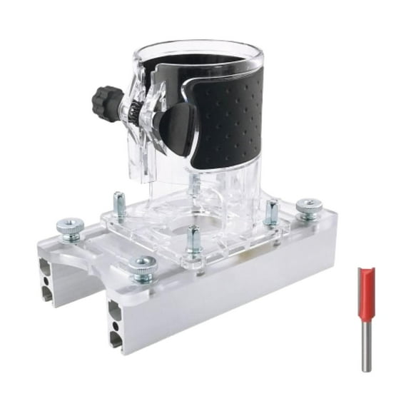 Dualoai Woodworking Router Base Wood Trimmer Router Tool,Aluminum Alloy,Slotted Base and with Milling Tool