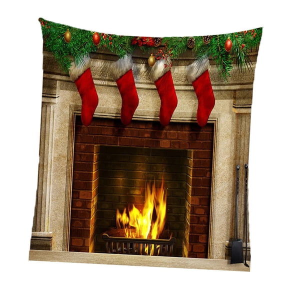 Dualoai Xmas Gift Wall Tapestry Hanging Artwork Tablecloth Bedspread Throw-180x180cm G