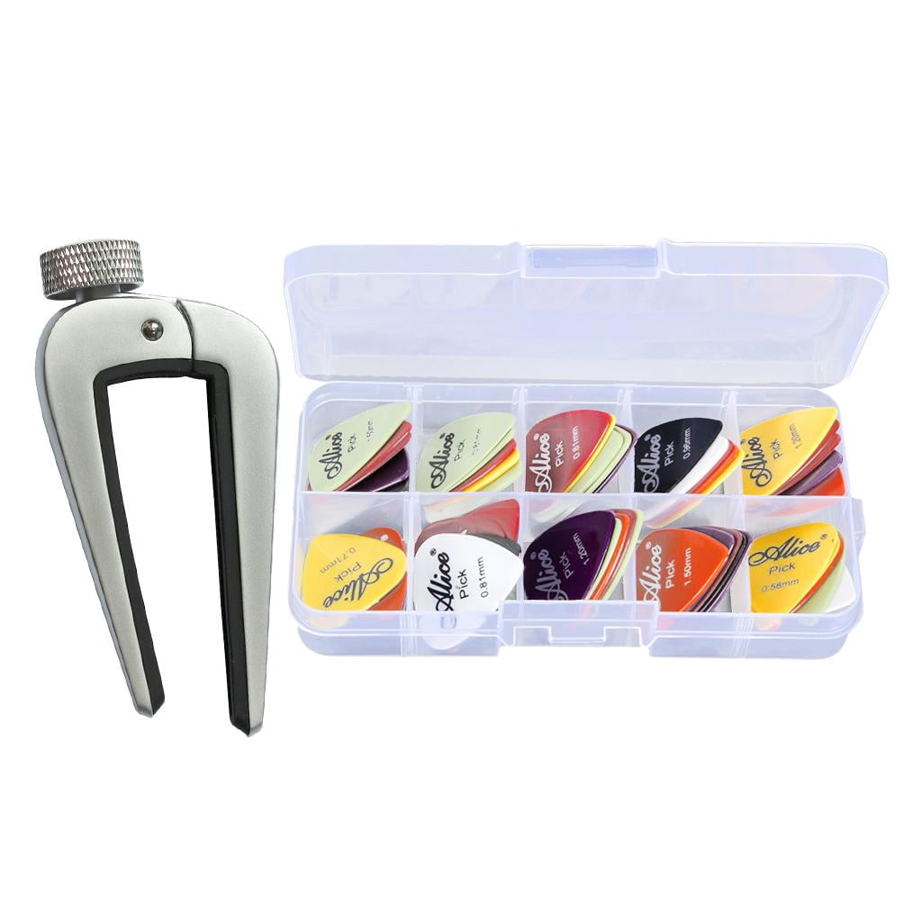Dualoai Zinc Alloy Guitar Capo Capotraste with 24pcs Picks for Acoustic Electric Guitar
