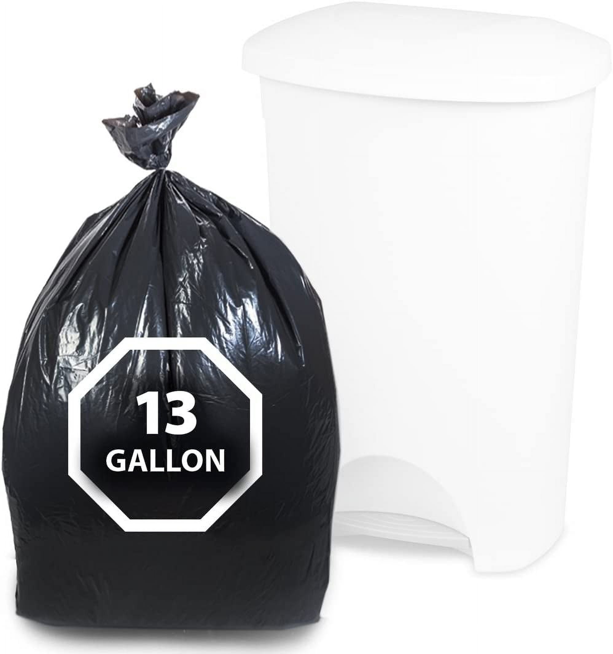 Dualplex Tall Kitchen Trash Bags 13 Gallon 200 Count Black Garbage Bag 24”  X 31”