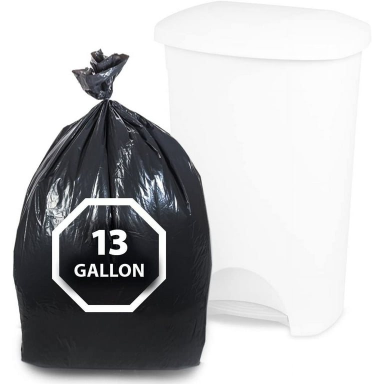 13 Gallon Garbage Bags Drawstring Black 1 2 MIL 24x31 200 Bags