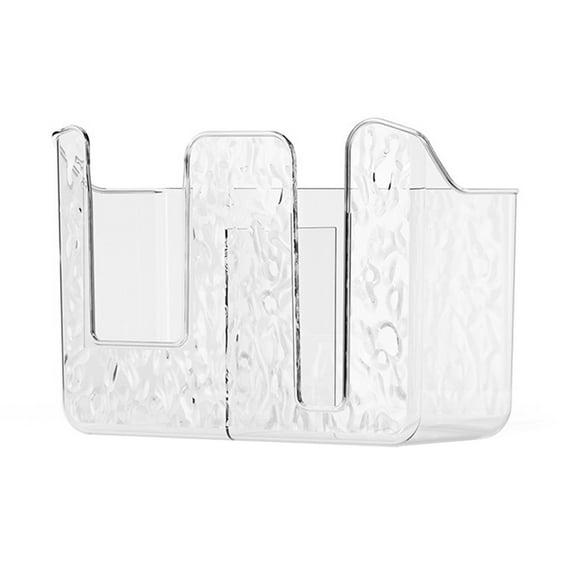 Duals Compartment Plastic Tissue Box Holder Wall Mounted Bathroom Organizer Rustproof Wet Wipes Dispenser With Strong Adhesive