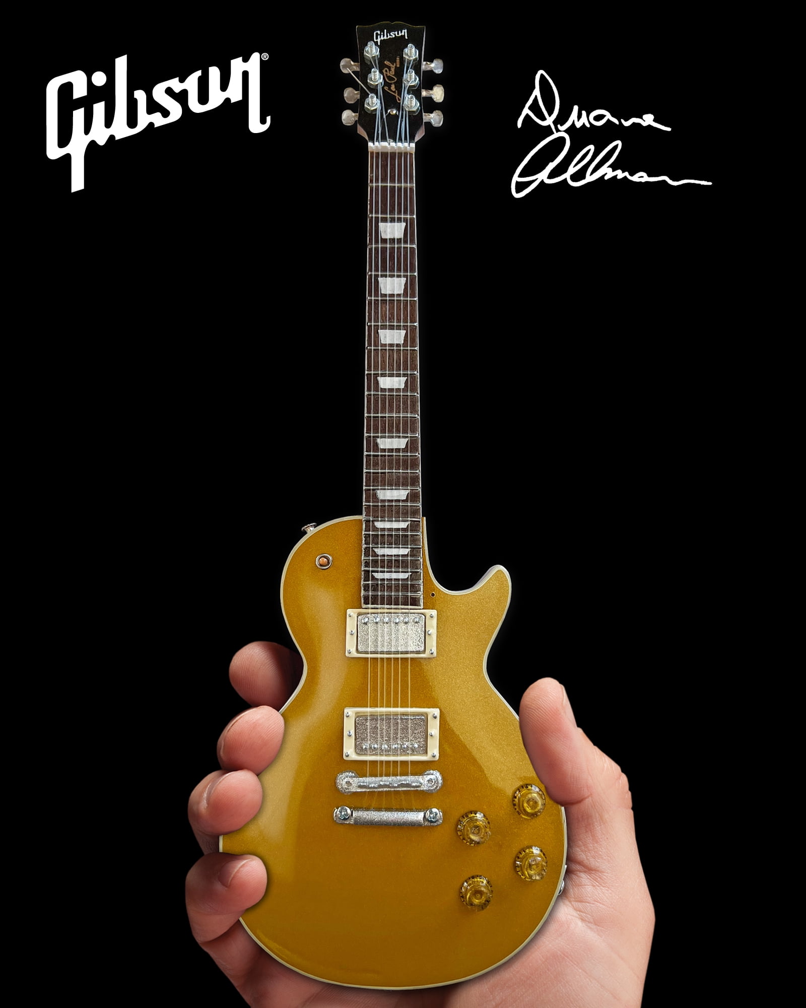 Duane Allman Gibson 1957 Les Paul Goldtop Mini Guitar Replica Collectible, Axe Heaven, Gifts