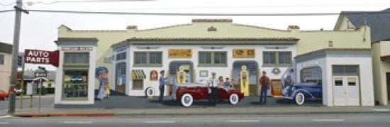 Duane Flatmo Mural Eureka Humboldt County California USA Canvas Art - Panoramic Images (36 x 12)
