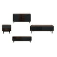 thumbnail image 1 of Duane 4 Piece Living Room Set Sideboard TV Stand Coffee Table End Table in Black, 1 of 10