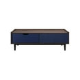 thumbnail image 1 of Manhattan Comfort Duane Coffee Table - Engineered Wood - Dark Brown & Navy Blue, 1 of 12