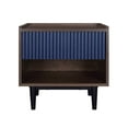 thumbnail image 1 of Manhattan Comfort Duane Nightstand from Engineered Wood - Dark Brown & Navy Blue, 1 of 12