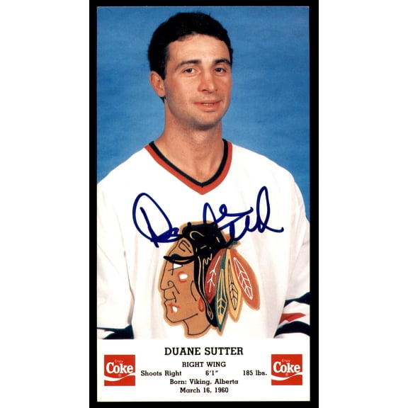 Duane Sutter Autographed 3.5x6.5 Photo Chicago Blackhawks SKU #252051