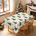 thumbnail image 1 of Duangreer Beige Christmas Rectangle Tablecloth, Retro Cartoon Xmas Tree Print Waterproof Wrinkle Resistant, 60 x 84 Inch, Washable Table Cover for Party Decorations, 1 of 6