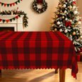 thumbnail image 1 of Duangreer Christmas Rectangle Tablecloth, Red Checkered Patterns, Washable Table Cover with Waterproof Wrinkle Resistant for Party Decors, 60 x 102 Inch, 1 of 6