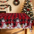 thumbnail image 1 of Duangreer Christmas Rectangle Tablecloth, White Snowman Red Checkered Print Waterproof Wrinkle Resistant Table Cover with for Party Picnic Decor, 60 x 84 Inch, 1 of 6