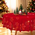 thumbnail image 1 of Duangreer Christmas Round Tablecloth, Red Shiny Snowflake Print Waterproof Wrinkle Resistant, Table Cover for Family Party, Dining, Indoor and Outdoor, 70''Round, 1 of 6
