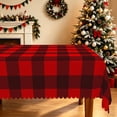 thumbnail image 1 of Duangreer Christmas Theme Rectangle Tablecloth, Red Black Checkered Print, Washable Table Cover for Party Picnic, 60 x 84 Inch, 1 of 6
