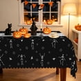 thumbnail image 1 of Duangreer Halloween Rectangle Tablecloth, Black Spiderweb Skull Print, Table Cover with Waterproof Wrinkle Resistant for Party Decors, 60 x 70 Inch, 1 of 6