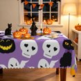 thumbnail image 1 of Duangreer Halloween Rectangle Tablecloth, Purple Cat Ghost Pumpkin Print, Table Cover with Waterproof Wrinkle Resistant for Party Decors, 60 x 84 Inch, 1 of 6