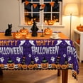 thumbnail image 1 of Duangreer Orange Halloween Rectangle Tablecloth, Pumpkin Wizard Ghost Print Waterproof Wrinkle Resistant Table Cover for Home Decor Party Decorations, 60 x 102 Inch, 1 of 6