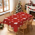 thumbnail image 1 of Duangreer Red Christmas Rectangle Tablecloth, White Xmas Trees Print Table Cover with Waterproof Wrinkle Resistant for Party Decorations, 52 x 70 Inch, 1 of 6
