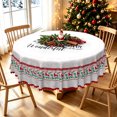 thumbnail image 1 of Duangreer Red Christmas Tablecloth Round 70 Xmas Tree Truck Print, Table Cloth Circle Washable Waterproof for Holiday Party Kitchen Dining Outdoor Decor, 1 of 6