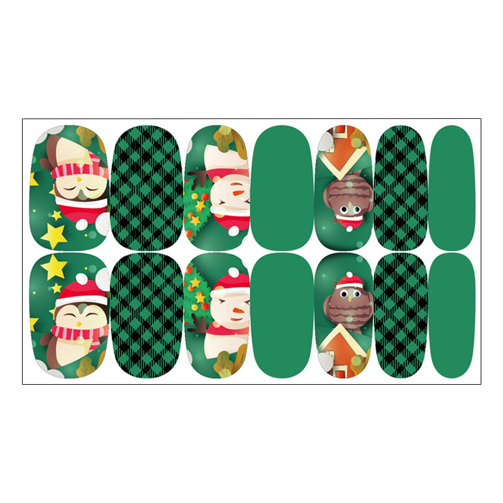 Duanminxi Christmas Nail Sticker Christmas Manicure Tip Wraps Full Nail