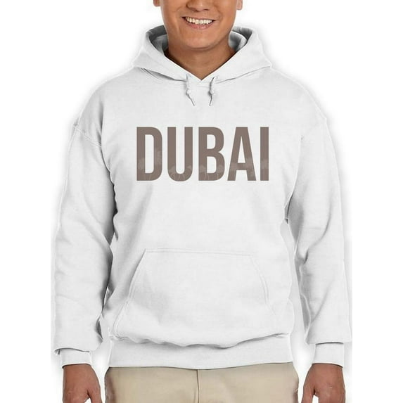 Dubai Bronze Lettering Banner Hoodie Men -Image by Shutterstock, Male 5X-Large
