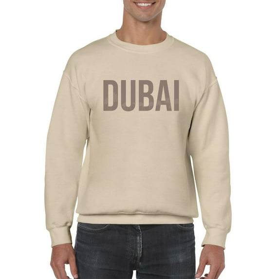 Dubai Bronze Lettering Banner Sweatshirt Men -Image by Shutterstock, Male 3X-Large