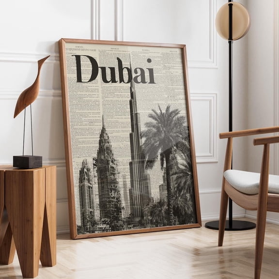 Dubai Burj Khalifa City Travel Poster Unframed Paper Print