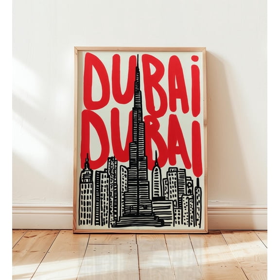 Dubai Burj Khalifa Pop Art Poster Unframed Paper Print
