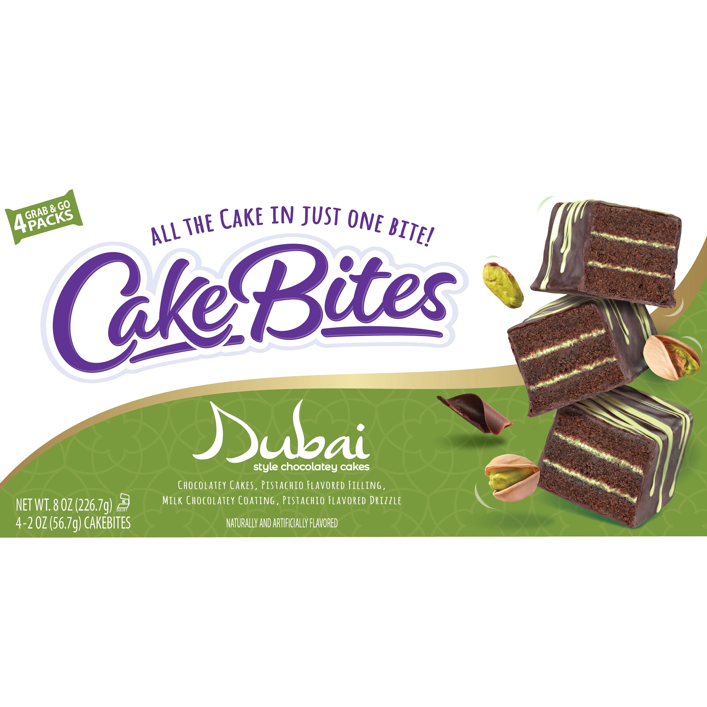 Cookies United Family Pack Dubai Cake Bites 8oz Baked Pistachio Treats