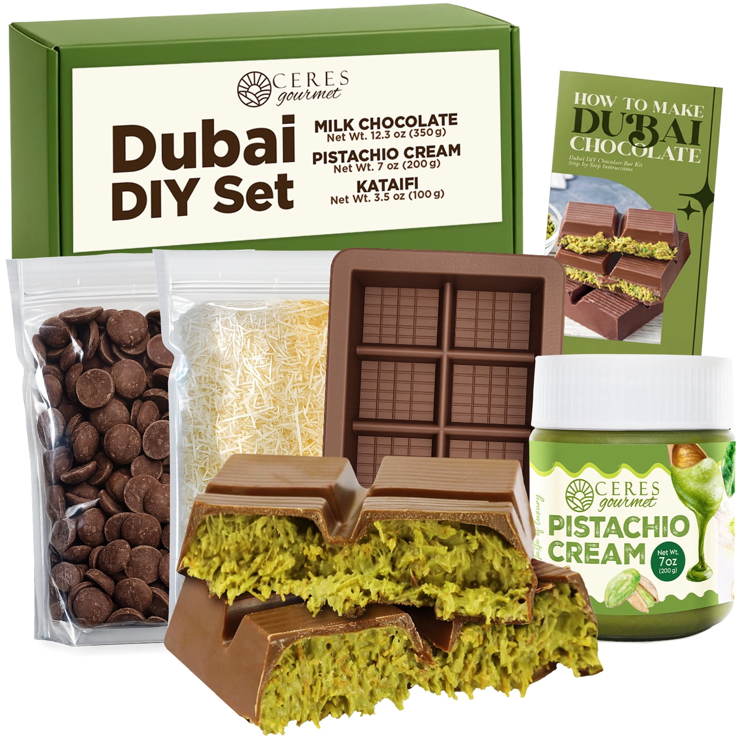 Ceres Gourmet Dubai Chocolate DIY Kit Milk Chocolates 22.8 oz