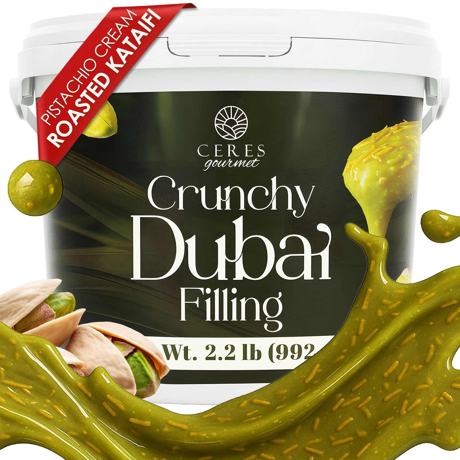 Ceres Gourmet Dubai Chocolate Bar Mixture Pistachio Kataifi 2.2 lbs