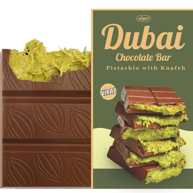 Dubai Chocolate Bar Pistachio , Premium Milk Chocolate 7oz Dubai Chocolate Bar Pistachio , Premium Milk Chocolate 7oz