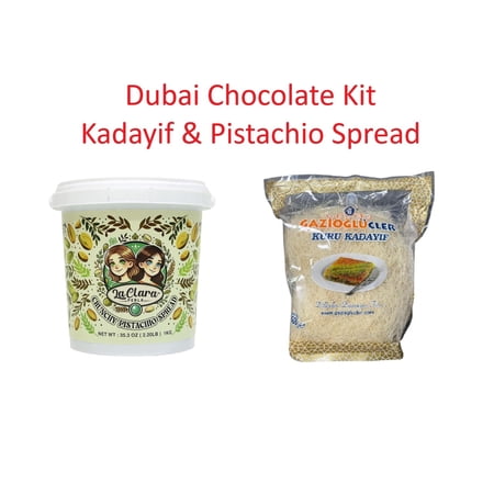 Dubai Chocolate Combo Kit - Crunchy Pistachio Spread 1KG - Kadayif/Kataifi 500G