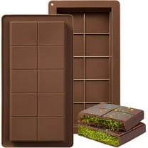 Dubai Chocolate Mold 2 Pack,0.79 Inch Deep Large and Thick Silicone Chocolate Bar Molds for Stuffed Bar,Big Chocolate Candy Bar Mold for Filling Knafeh Pistachio Kit