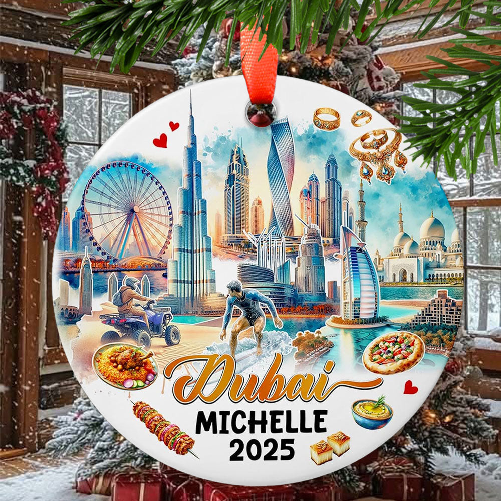 Dubai Christmas Ornament, Ceramic, Acrylic, Keepsake for Mother’s Day ...