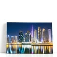 thumbnail image 1 of Dubai City Ultramodern Skyline During Night - Wrapped Canvas Print Wall Art | 18" W x 12" H, 1 of 4