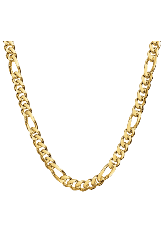 24K Figaro 5mm Gold Chain Necklace Jewelry Plated Clasp Men/Women Life Time USA Made Gift - 24" Inches